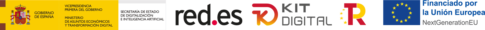 Gobierno de España, red.es, Kit Digital, Plan de Recuperación, Transformación y Resiliencia, Financiado por la Unión Europea — NextGenerationEU
